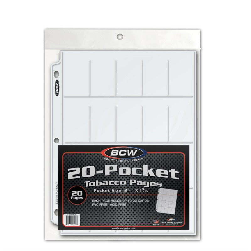 BCW Pro 20-Pocket Tobacco Pages 20ct Pack