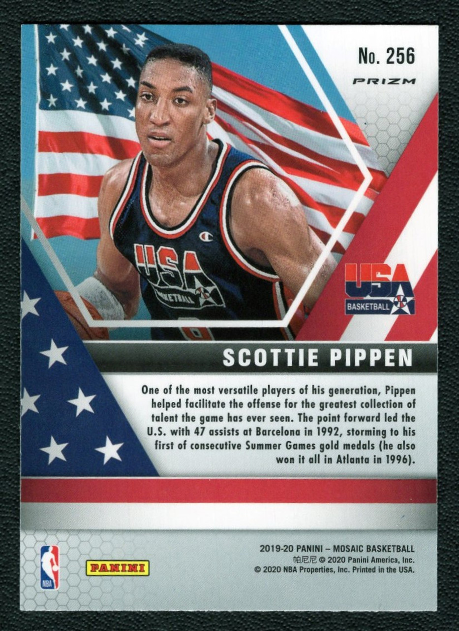 2019/20 Panini Mosaic #256 Scottie Pippen USA Red Reactive Prizm 