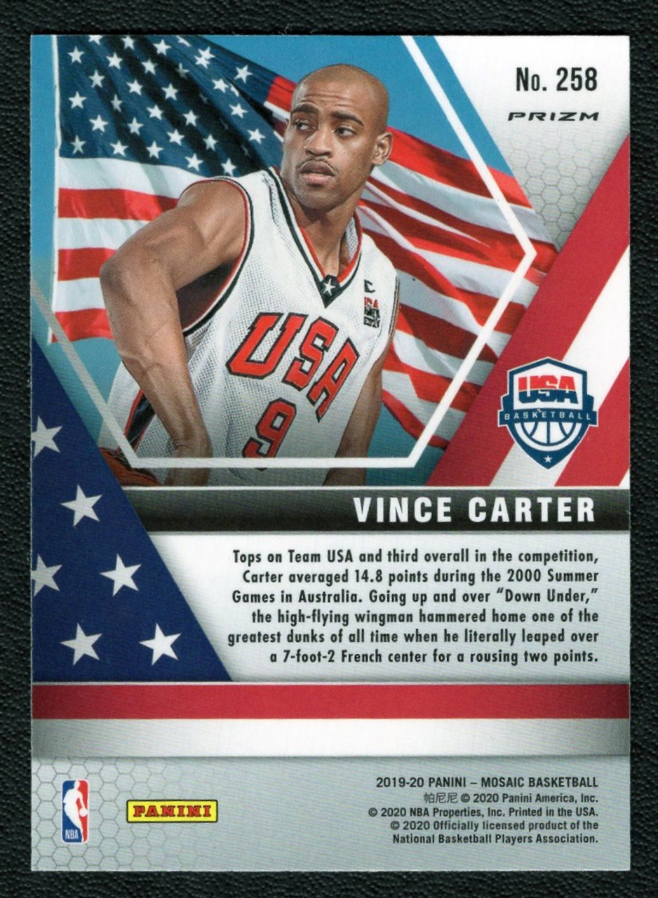 2019/20 Panini Mosaic #258 Vince Carter USA Silver Mosaic