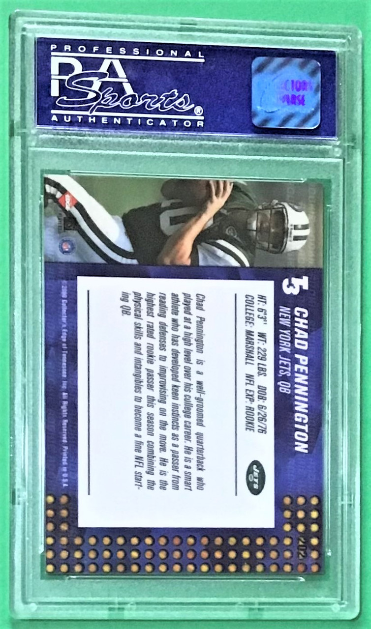 2000 Collector's Edge T-3 Retail #202 Chad Pennington Rookie/RC PSA 9 Mint