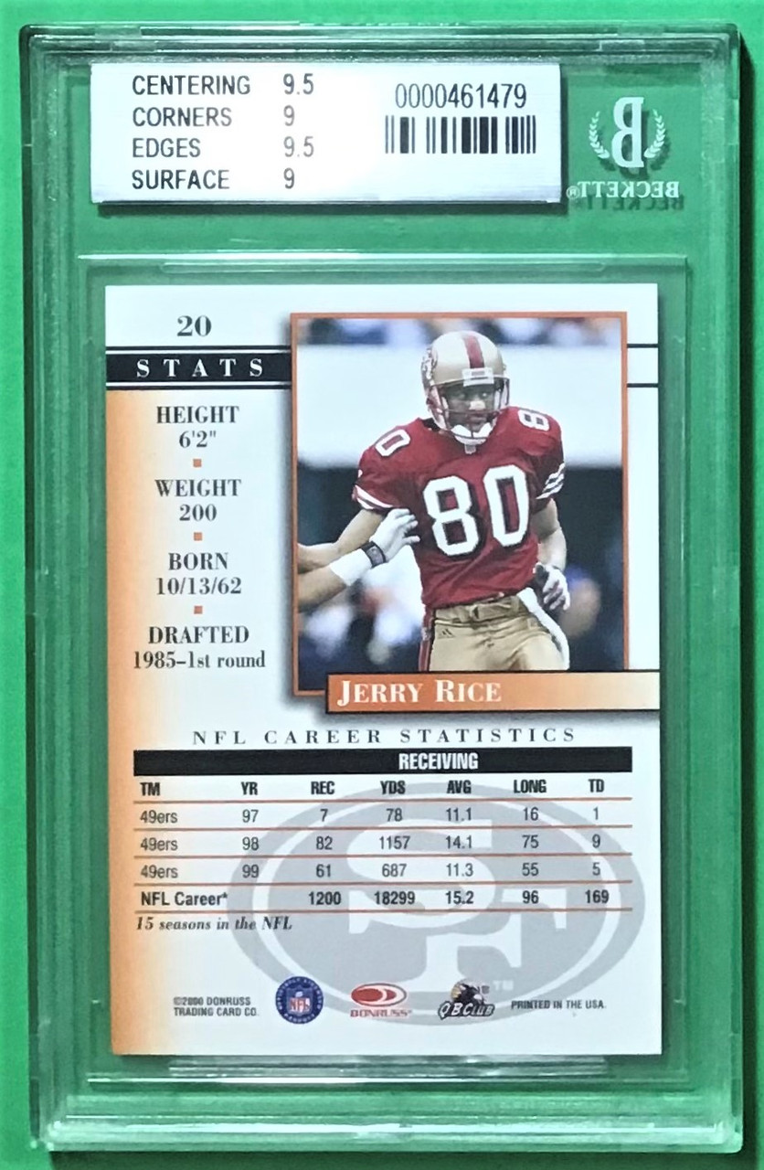 2000 Donruss Preferred #20 Jerry Rice Graded Series /1125 BGS 9 Mint