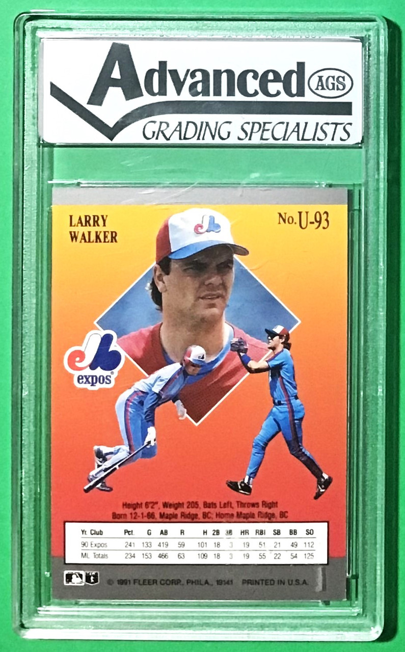 1991 Ultra Update #U-93 Larry Walker AGS 10.0 Gem Mint