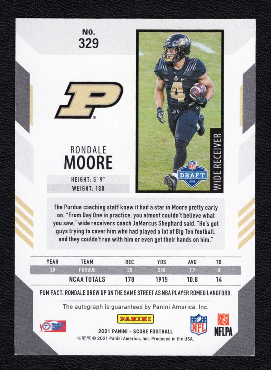 2021 Panini Score #329 Rondale Moore Rookie Autograph