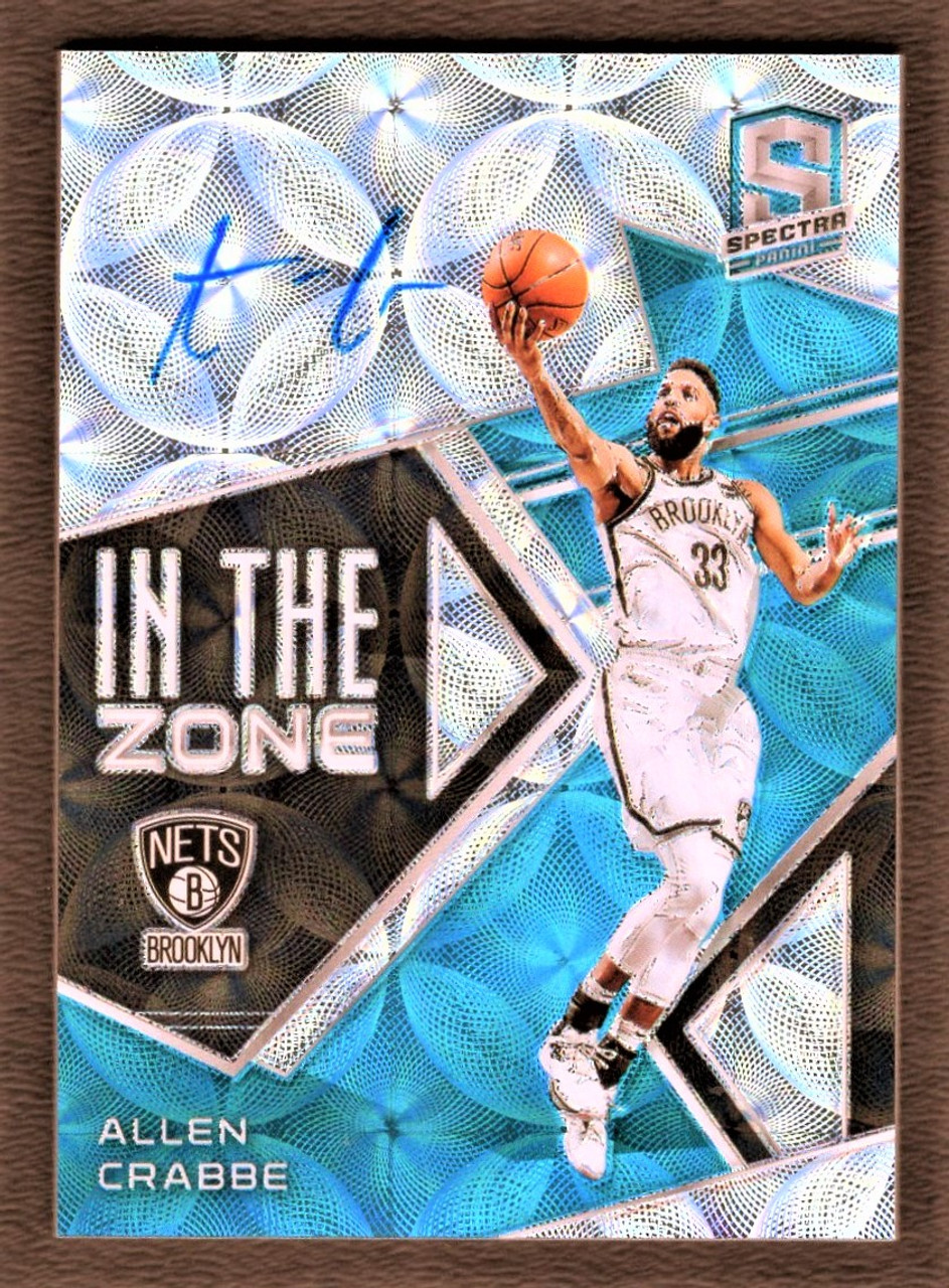 2018/19 Panini Spectra #IZ-ACB Allen Crabbe In The Zone Blue Scope Prizm Autograph 14/60