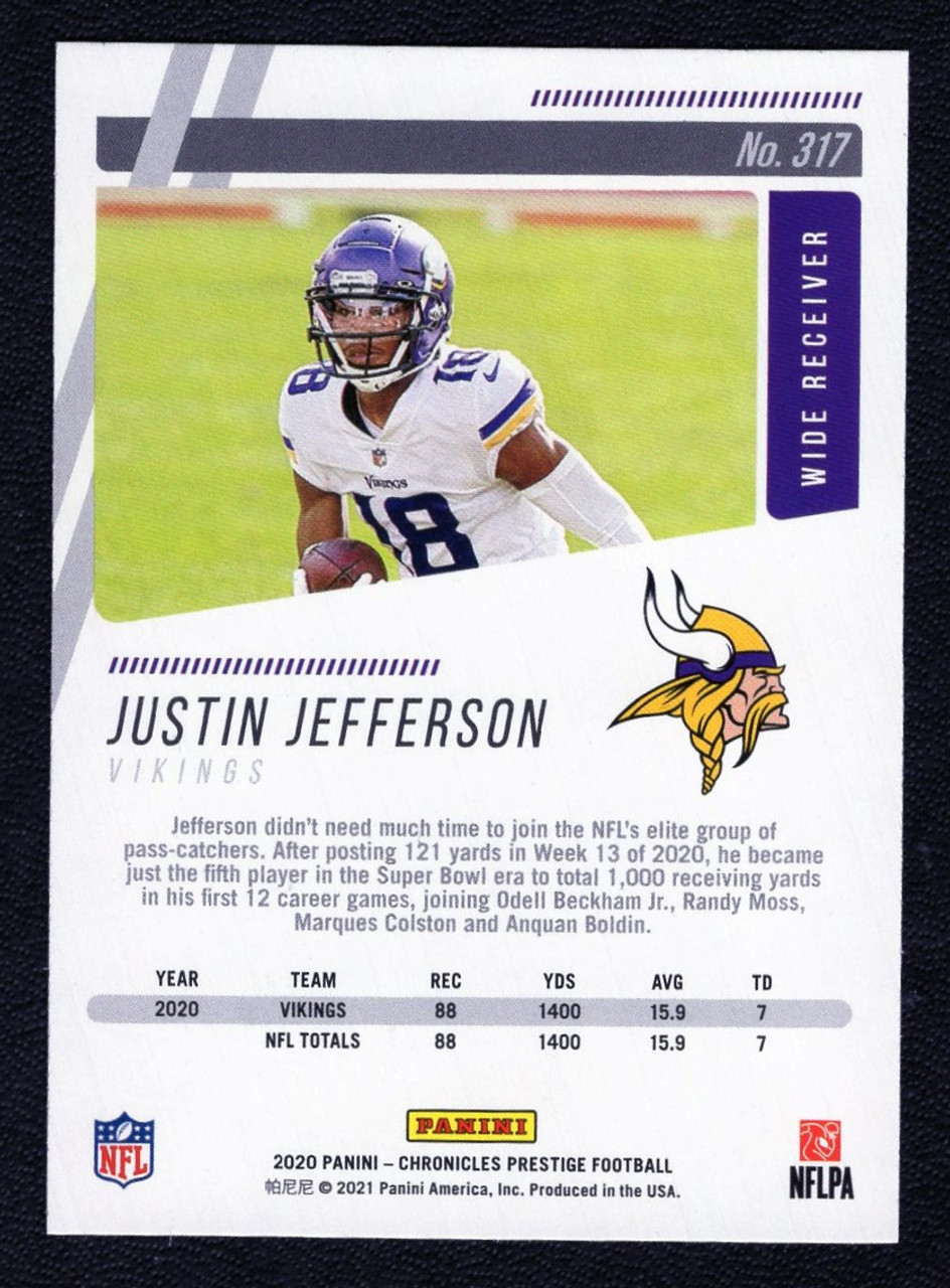 2020 Panini Chronicles #317 Justin Jefferson Prestige Rookie/RC