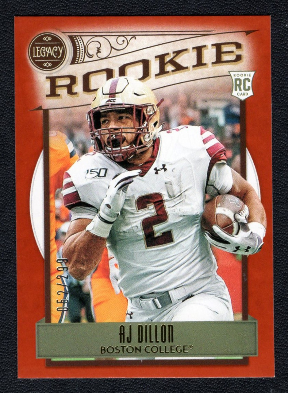 2020 Panini Legacy #185 AJ Dillon Red Parallel Rookie/RC 052/299