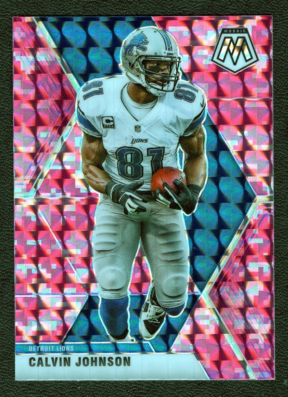 2020 Panini Mosaic #75 Calvin Johnson Pink Camo Prizm