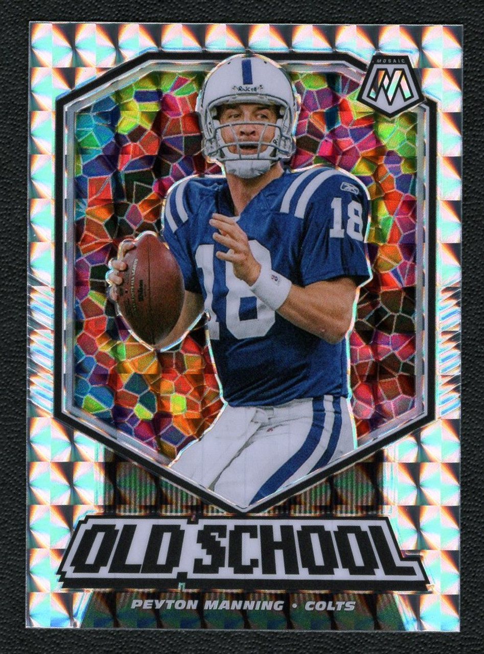 2020 Panini Mosaic #OS1 Peyton Manning Old School Silver Prizm