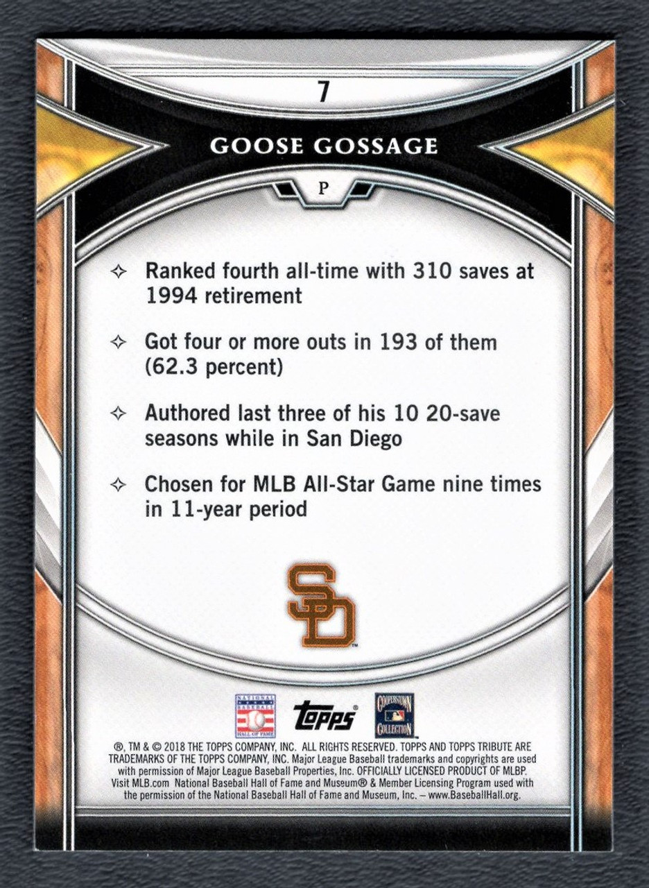 2018 Topps Tribute #7 Goose Gossage Green Parallel 13/99