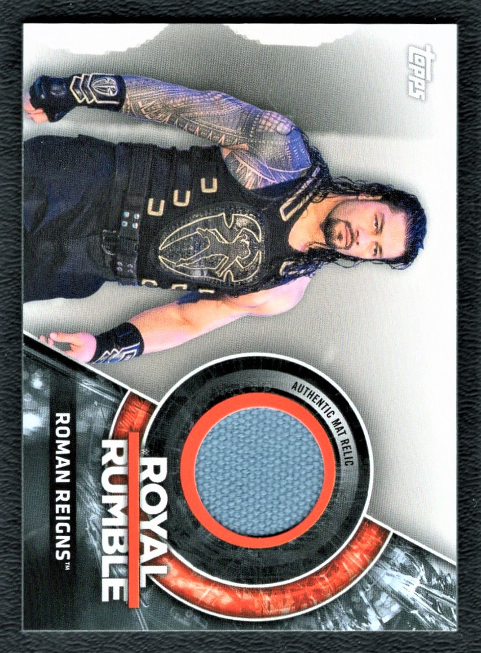 2018 Topps WWE #MRRR-RR Roman Reigns Royal Rumble Event Used Mat Canvas Relic 133/299