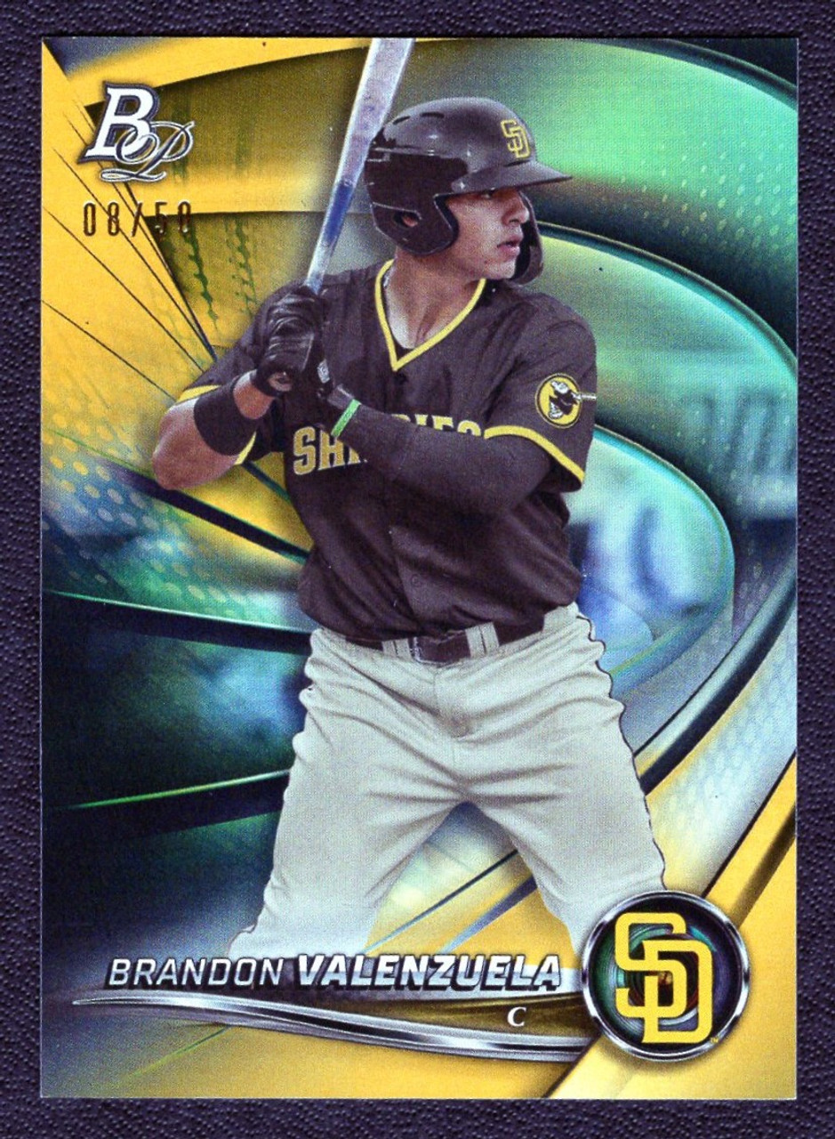 2022 Bowman Platinum #TOP-69 Brandon Valenzuela Gold Parallel 08/50