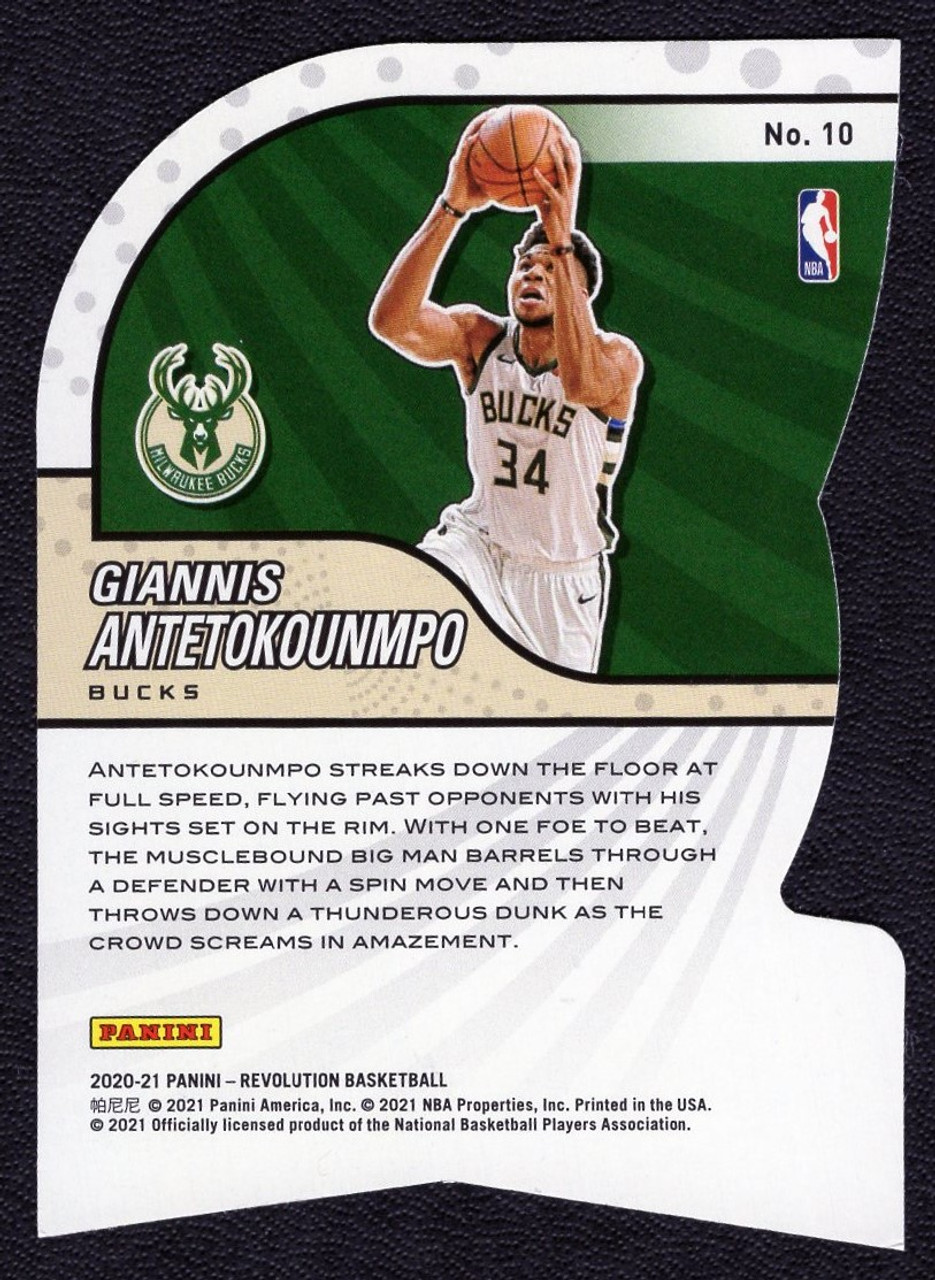 2020/21 Panini Revolution #10 Giannis Antetokounmpo Liftoff! Die Cut Insert