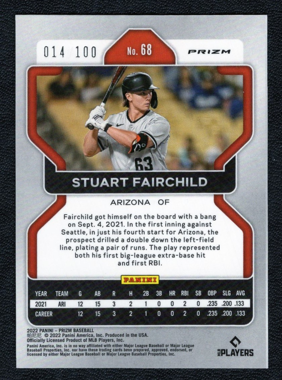 2022 Panini Prizm #68 Stuart Fairchild Neon Orange Prizm Rookie/RC 014/100