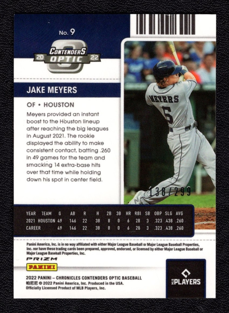 2022 Panini Chronicles #9 Jake Myers Contenders Optic Season Ticket Hyper Prizm Rookie 138/299