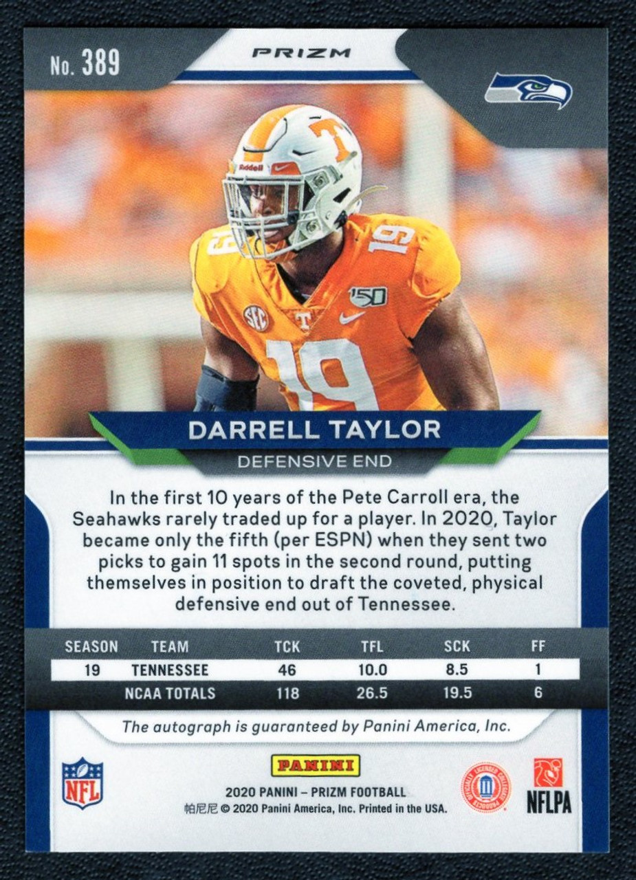 2020 Panini Prizm #389 Darrell Taylor Silver Fast Break Rookie Autograph