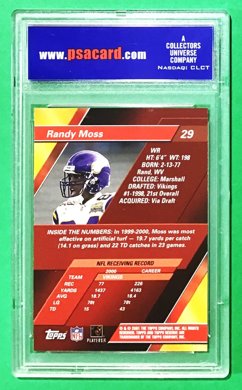 2001 Topps Reserve #29 Randy Moss Super Bowl XXXVI (PSA Encased)