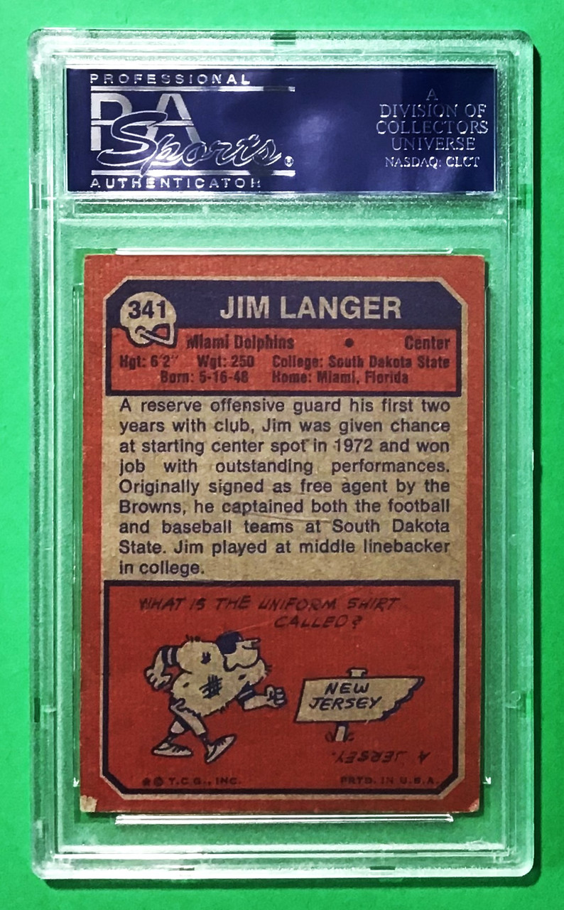 1973 Topps #341 Jim Langer Rookie/RC PSA/DNA Certified Autograph