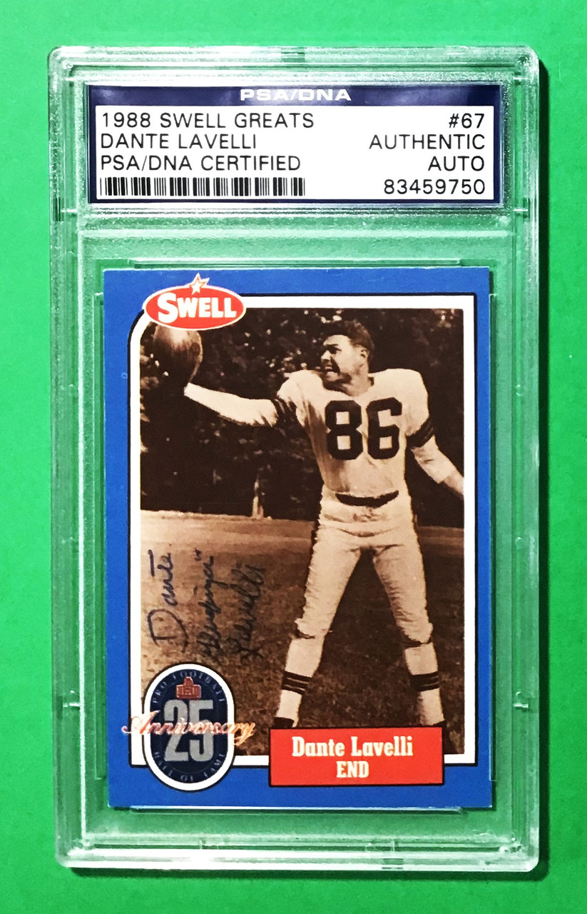 1988 Swell Greats #67 Dante Lavelli PSA/DNA Certified Autograph