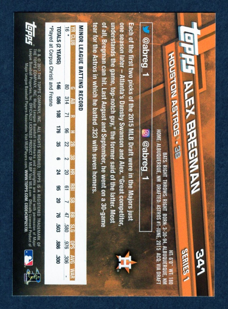 2017 Topps Series 1 #341 Alex Bregman Rookie/RC