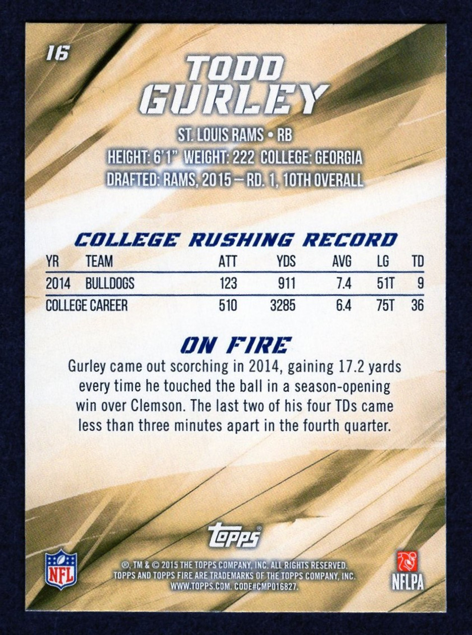 2015 Topps Fire #16 Todd Gurley Rookie/RC