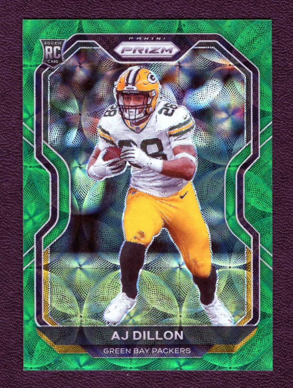 2020 Panini Prizm #364 AJ Dillon Green Scope Prizm Rookie/RC 01/75