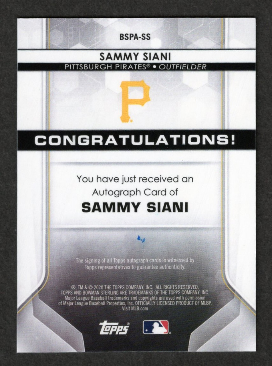 2020 Bowman Sterling #BSPA-SS Sammy Siani Autograph