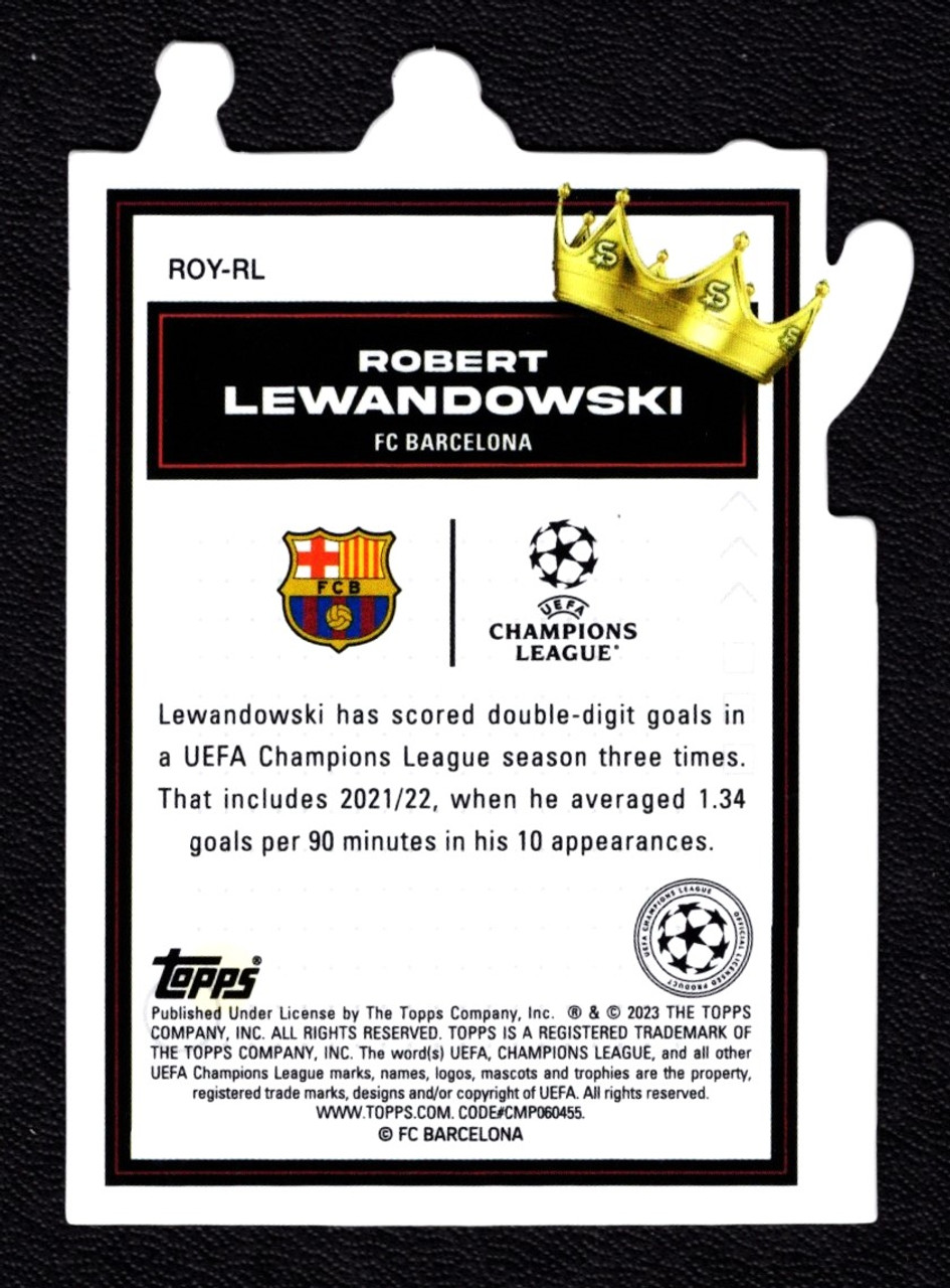 2023 Topps UEFA Superstars #ROY-RL Robert Lewandowski Royal Die cut 