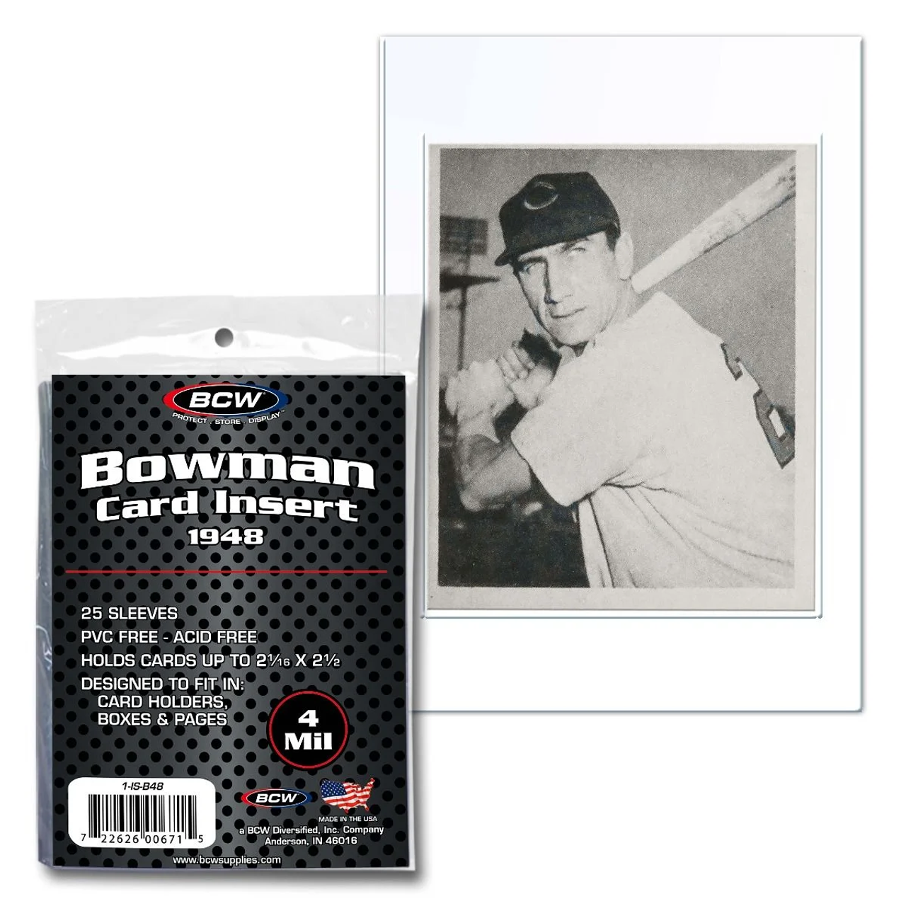 BCW 1948 Bowman Insert Sleeve 25ct Pack