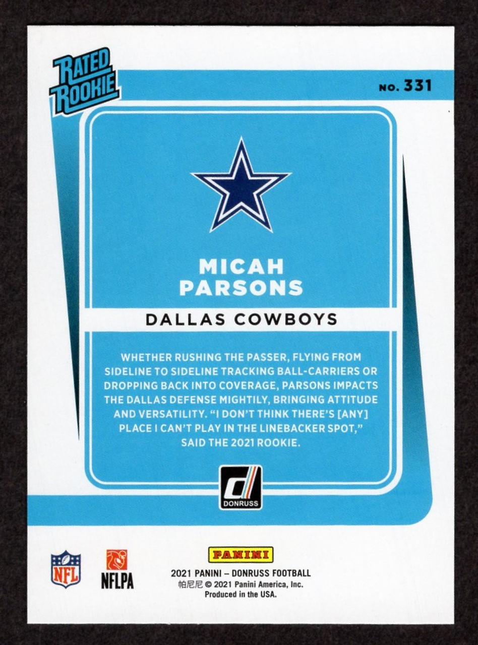 2021 Panini Donruss #331 Micah Parsons Rated Rookie