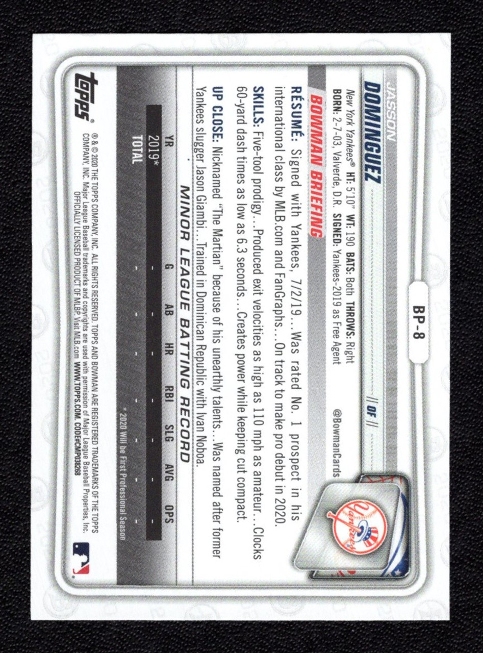 2020 Bowman #BP-8 Jasson Dominguez 1st Bowman