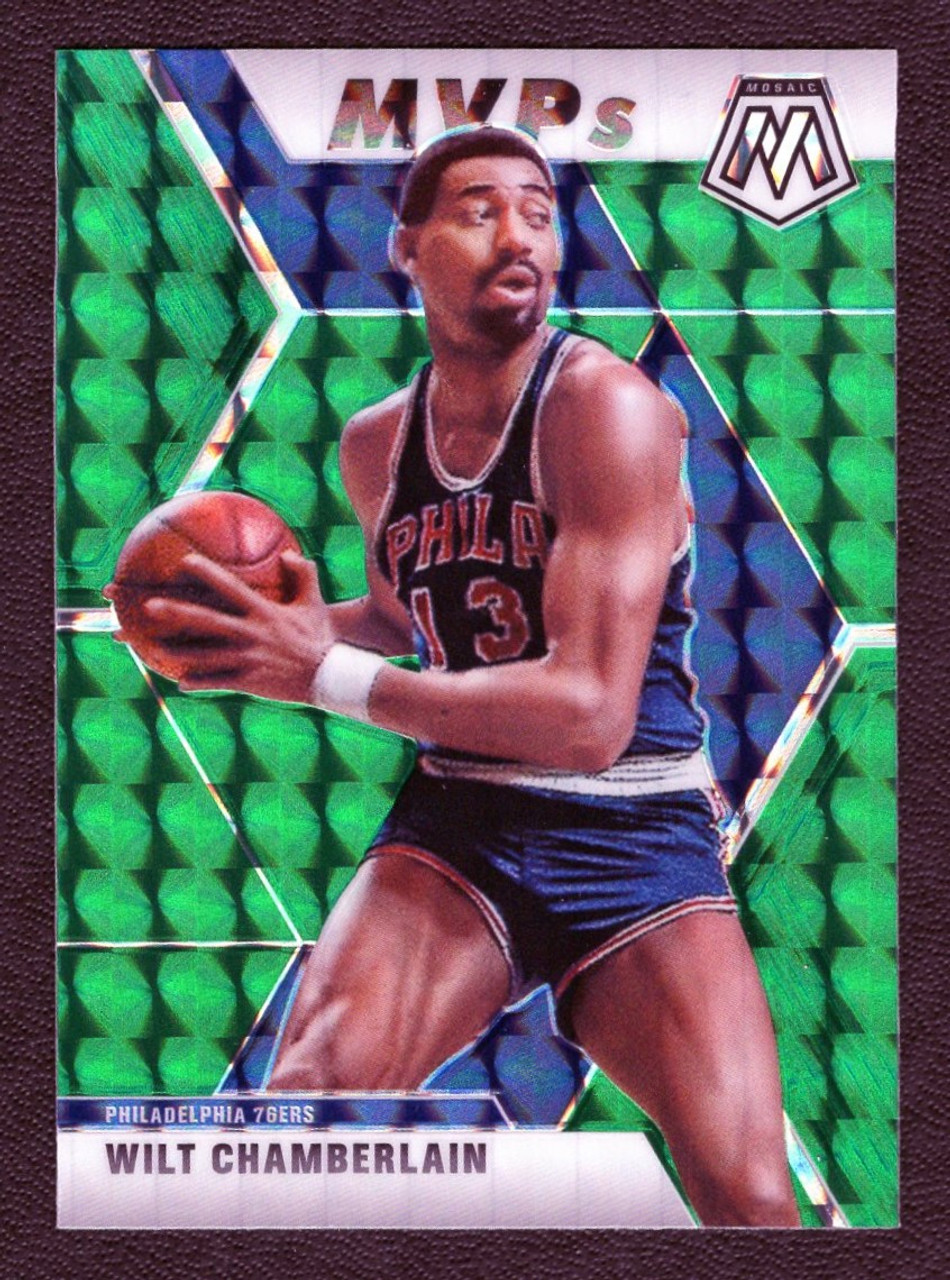 2019/20 Panini Mosaic #300 Wilt Chamberlain MVPs Green Prizm