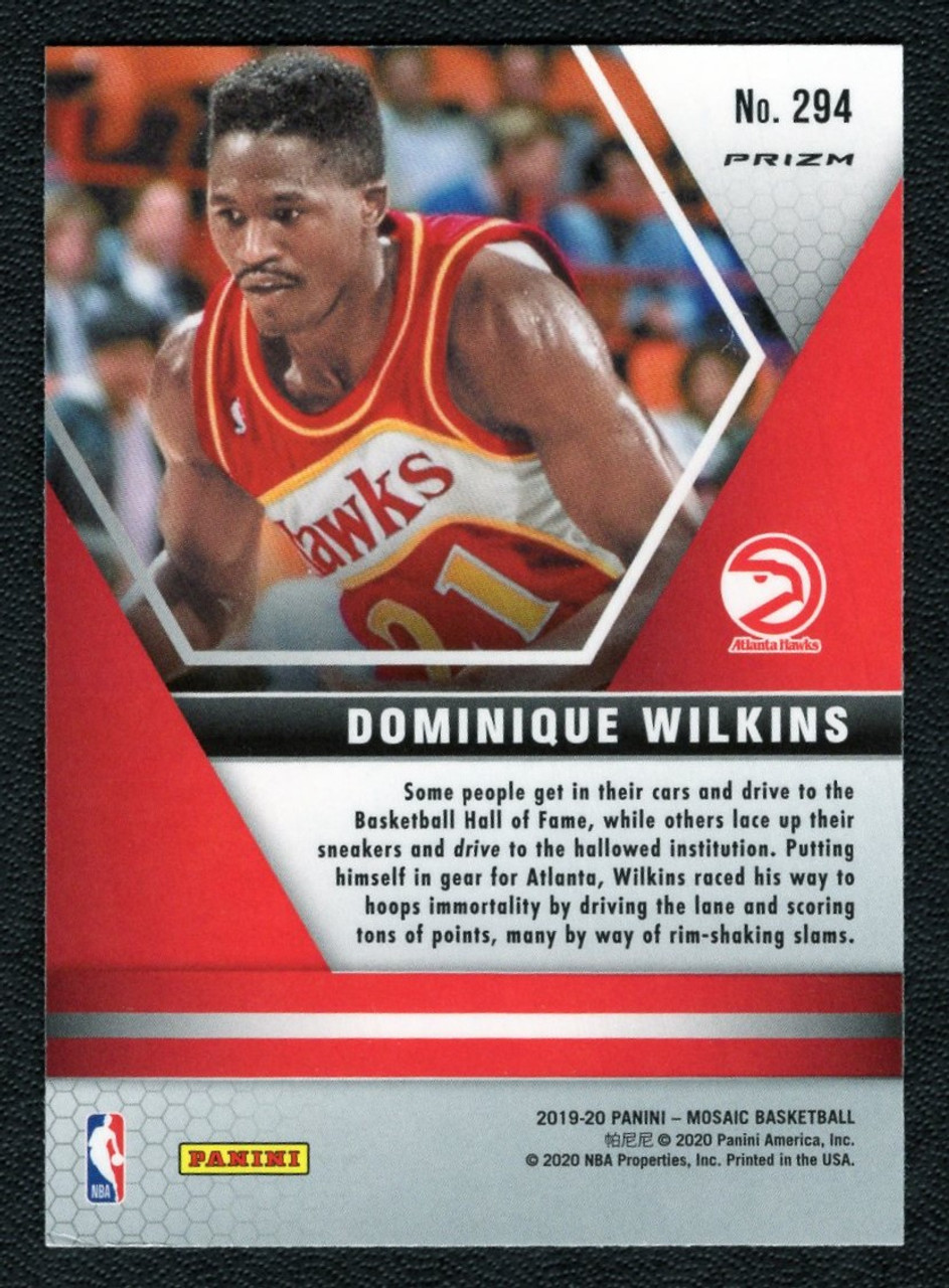 2019/20 Panini Mosaic #294 Dominique Wilkins Hall Of Fame Silver Prizm