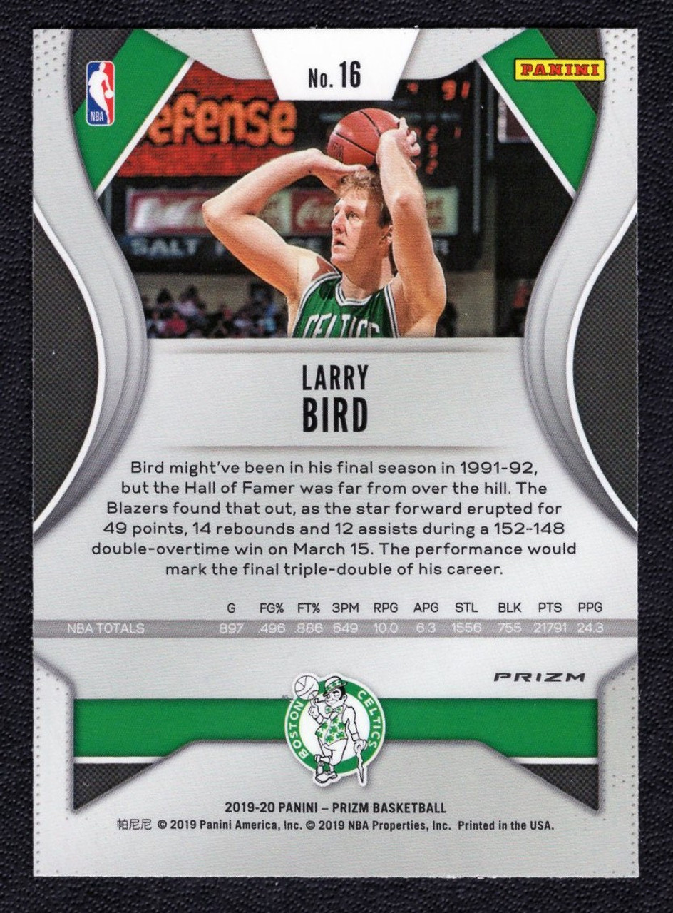 2019/20 Panini Prizm #16 Larry Bird Hyper Prizm