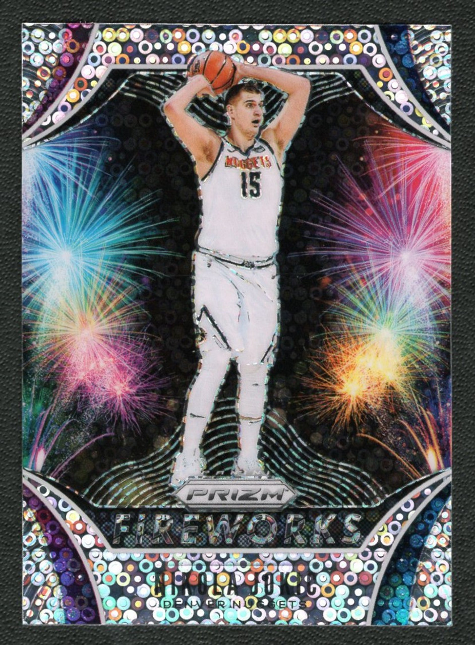 2019/20 Panini Prizm #18 Nikola Jokic Fireworks Fast Break Silver Prizm