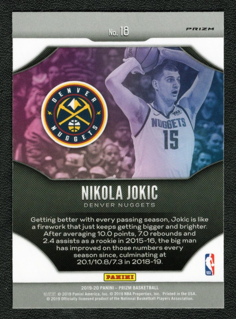 2019/20 Panini Prizm #18 Nikola Jokic Fireworks Fast Break Silver Prizm