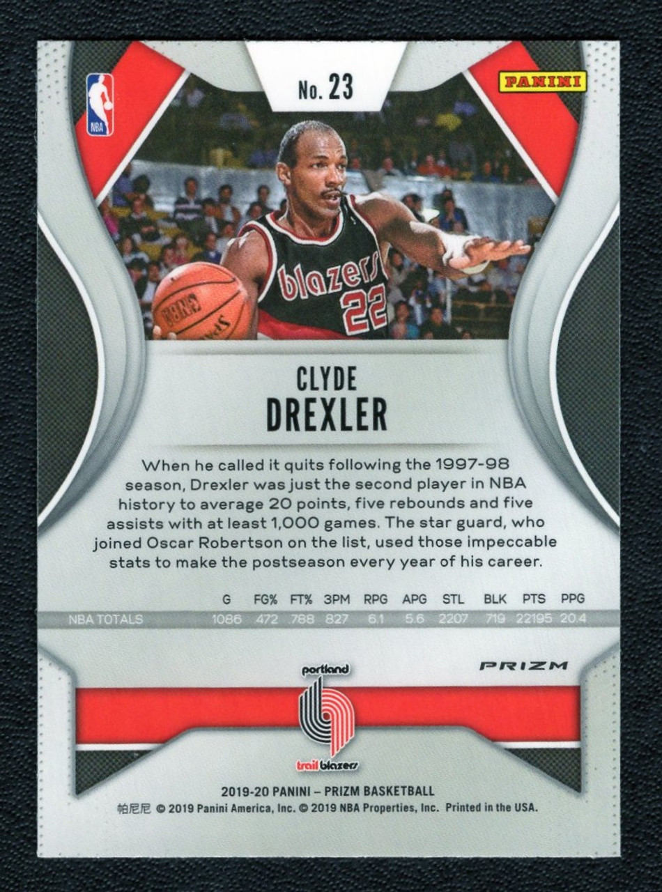 2019/20 Panini Prizm #23 Clyde Drexler Hyper Prizm