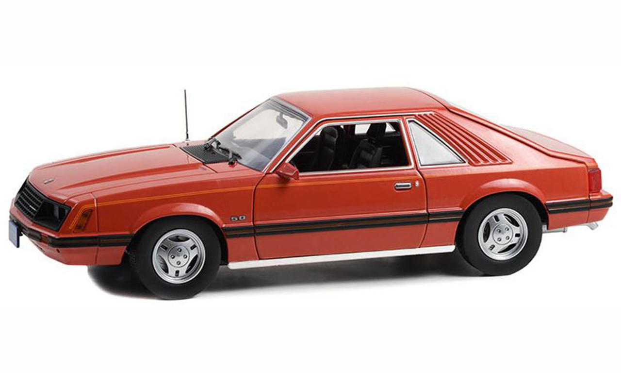 1979 Ford Mustang Ghia - Red with Black Stripe - 1:18 Diecast Model By Greenlight 