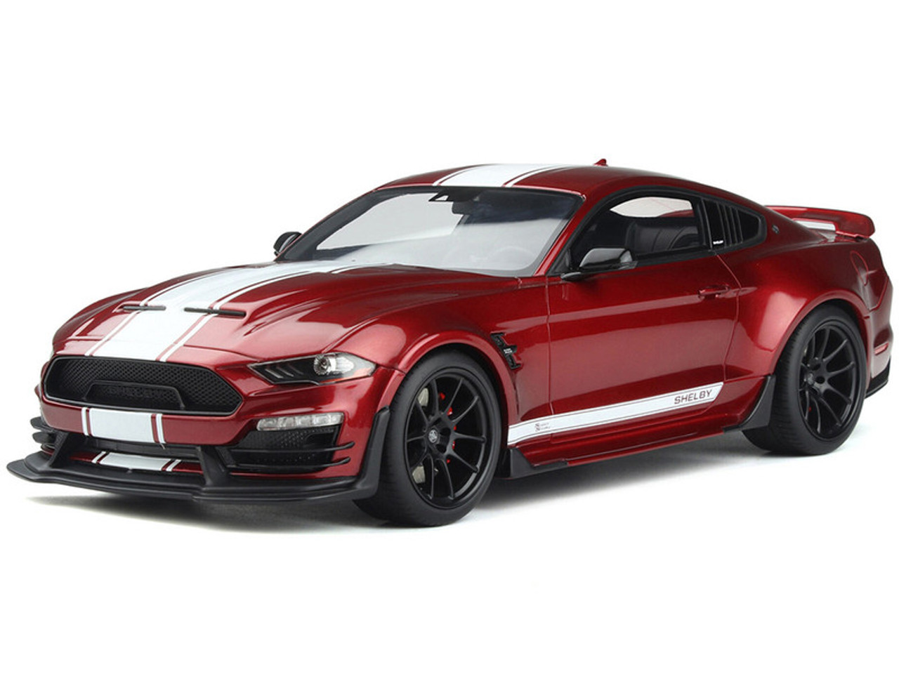 2021 Shelby Super Snake Coupe - Red Metallic with White Stripes - 1:18 Model Car by GT Spirit