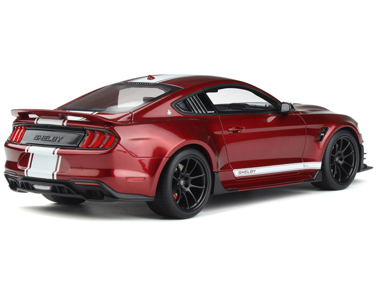 2021 Shelby Super Snake Coupe - Red Metallic with White Stripes - 1:18 Model Car by GT Spirit