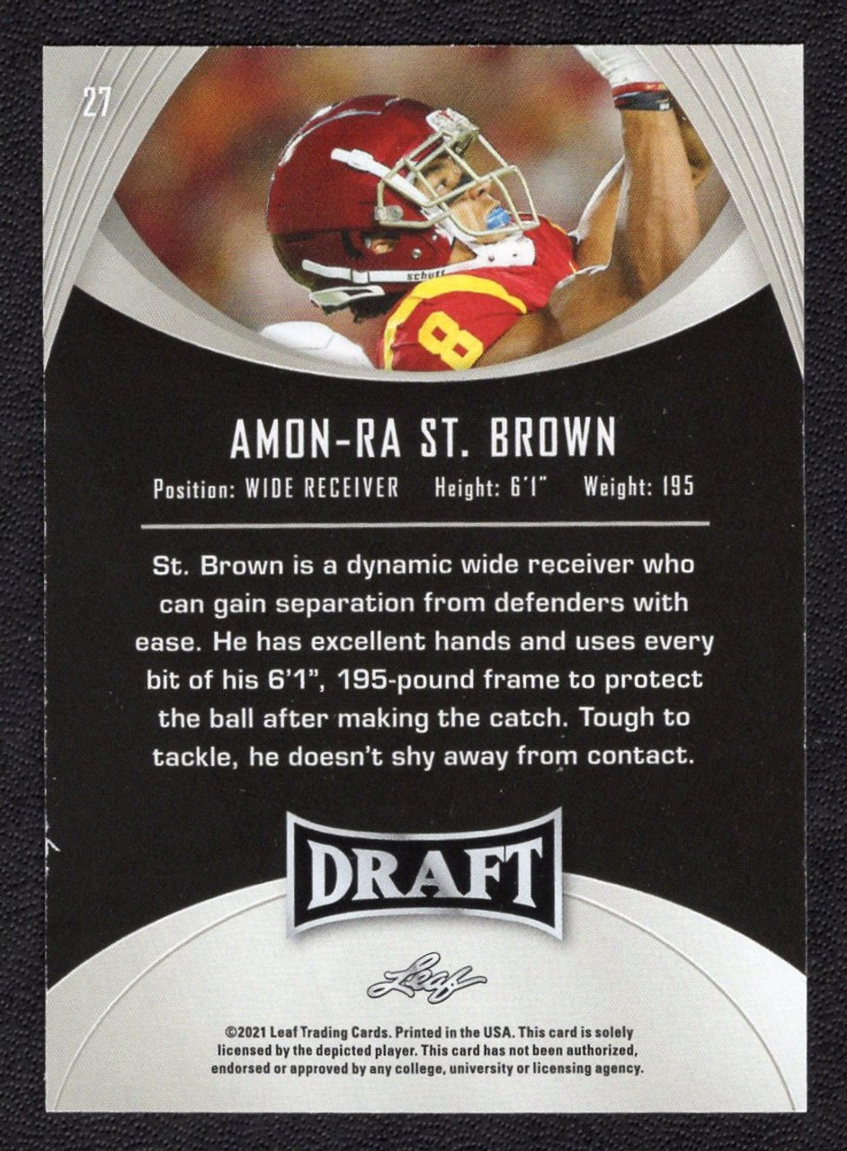 2021 Leaf Draft #27 Amon-Ra St. Brown XRC/Rookie