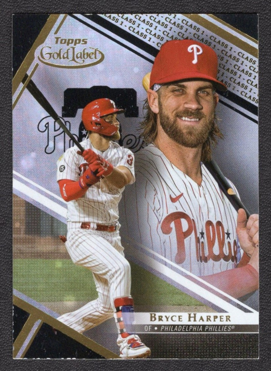 2021 Topps Gold Label #82 Bryce Harper Class 1 Black Parallel