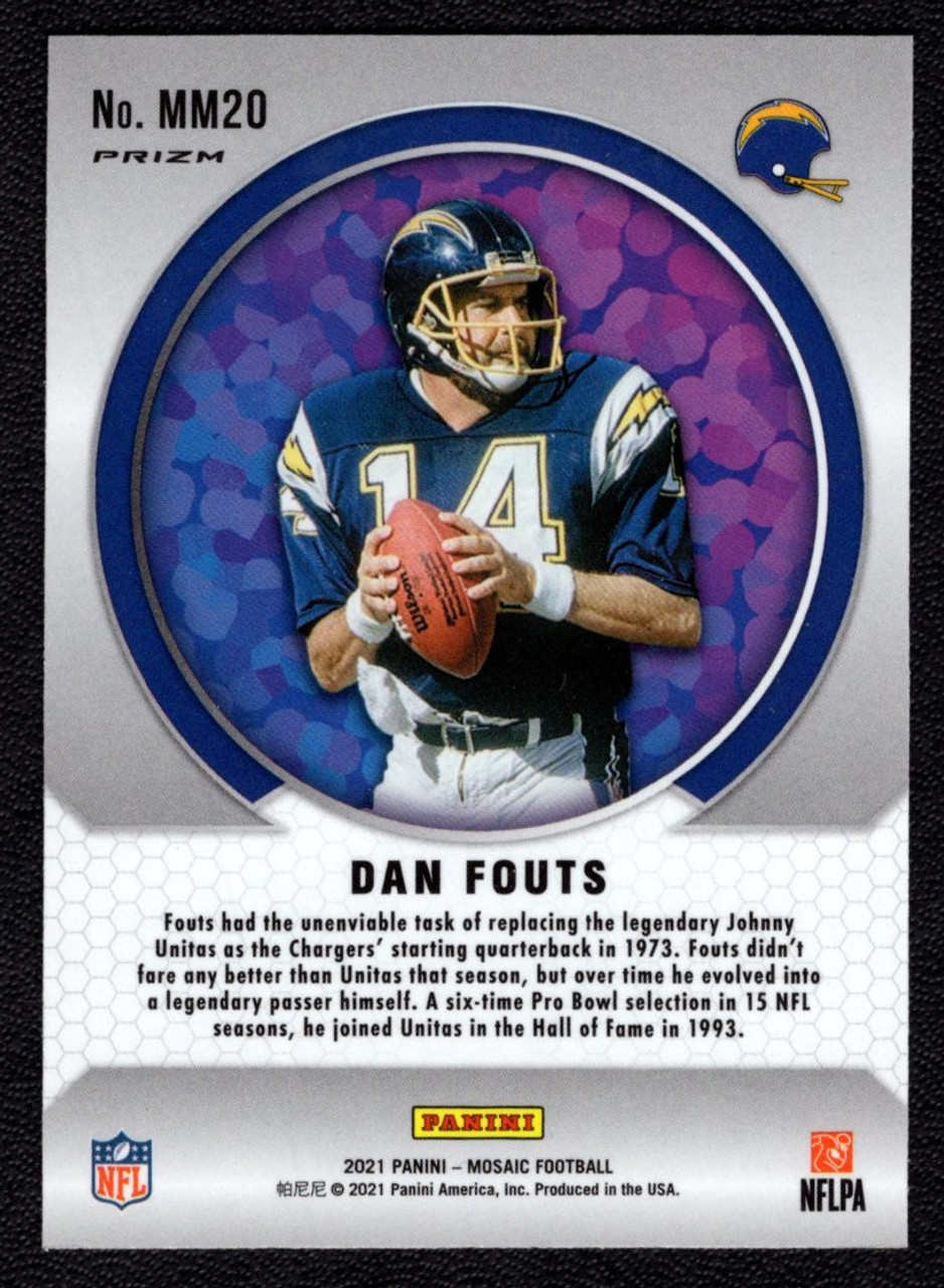 2021 Panini Mosaic #MM20 Dan Fouts Men Of Mastery Silver Prizm