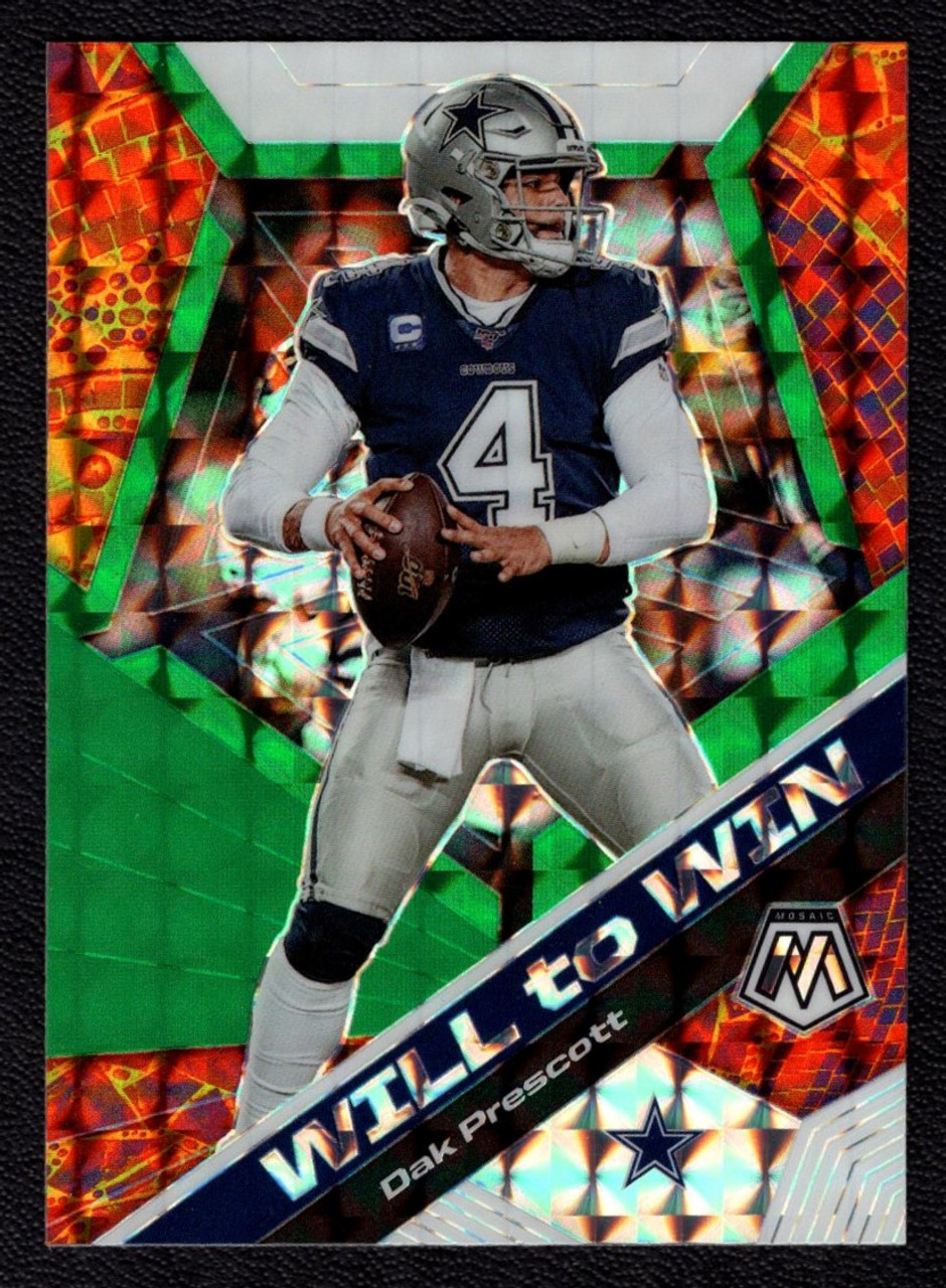 2020 Panini Mosaic #WW13 Dak Prescott Will To Win Green Prizm