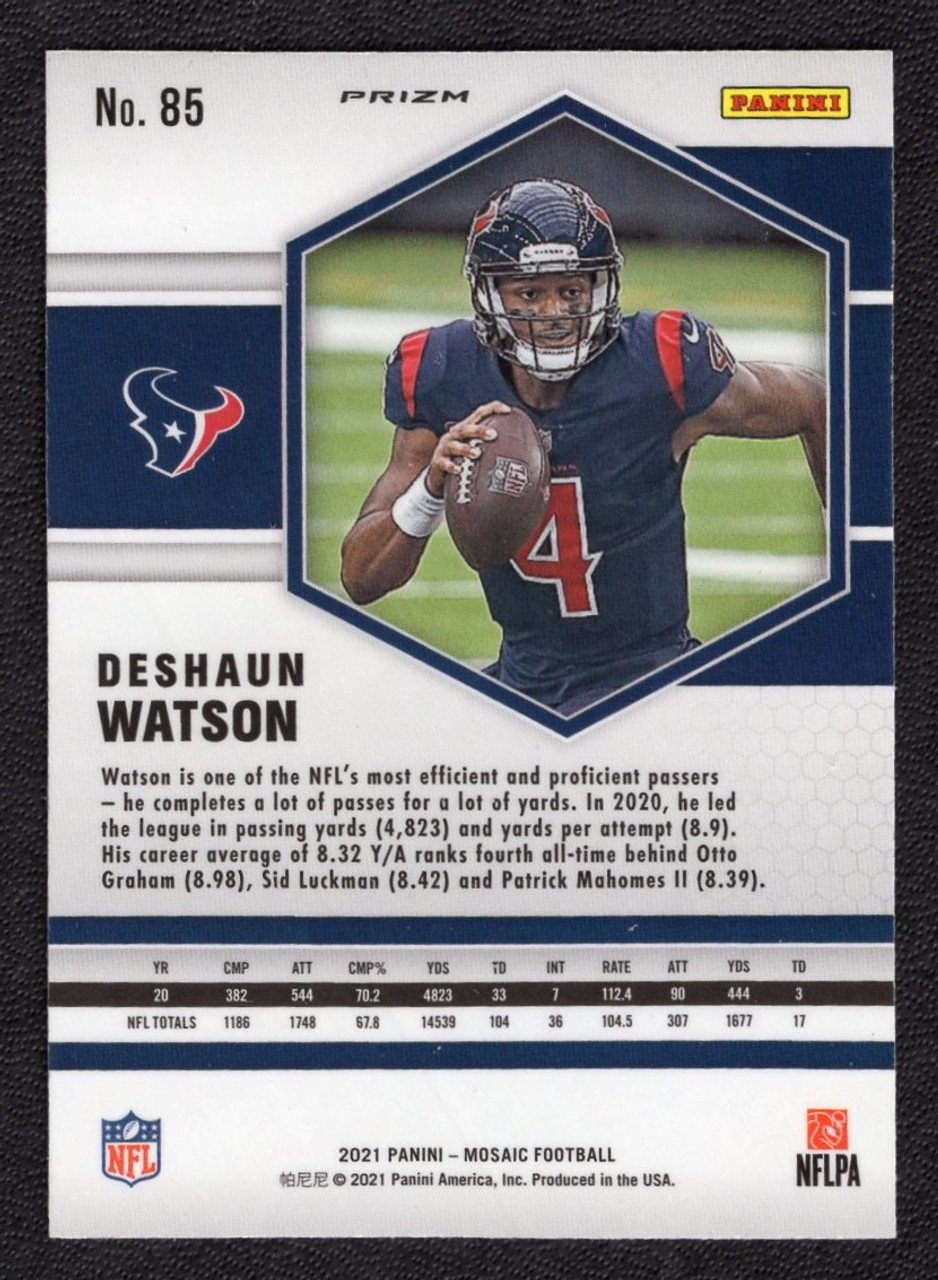 2021 Panini Mosaic #85 Deshaun Watson Orange Reactive Prizm