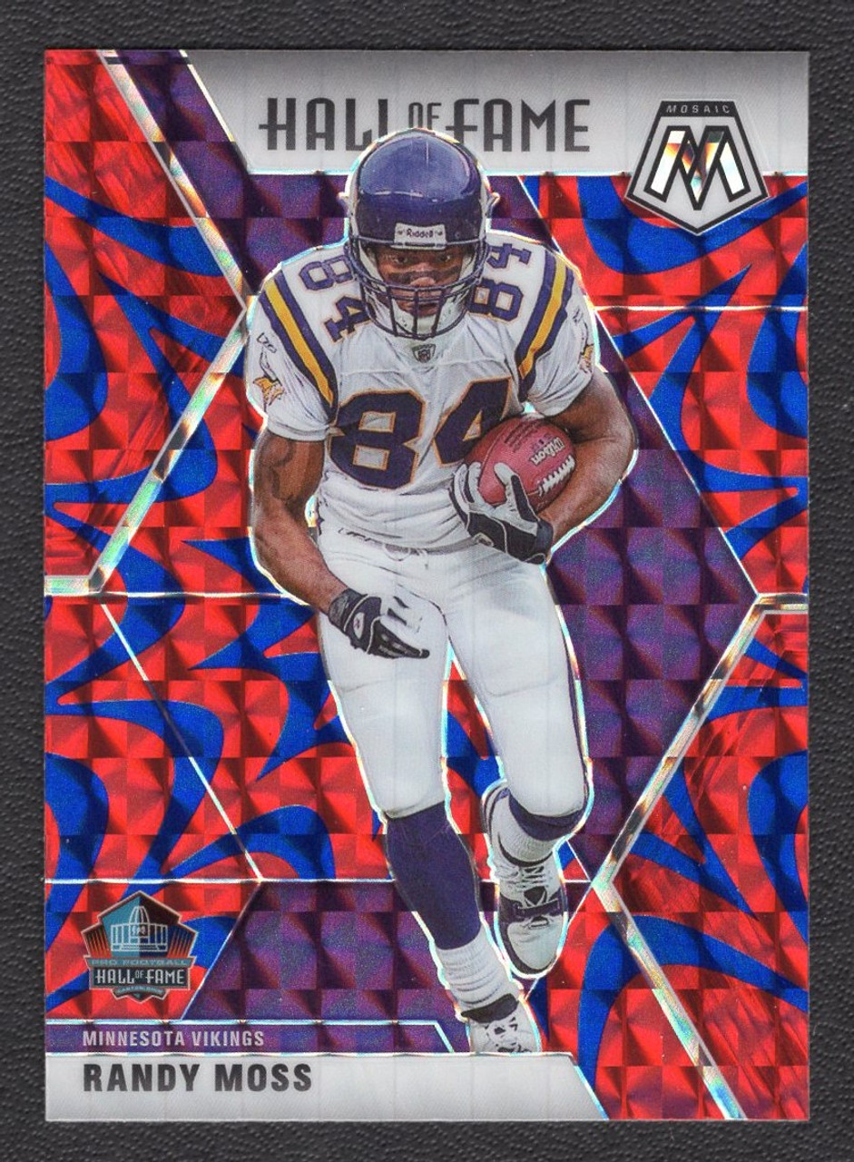 2020 Panini Mosaic #283 Randy Moss Hall Of Fame Blue Reactive Prizm