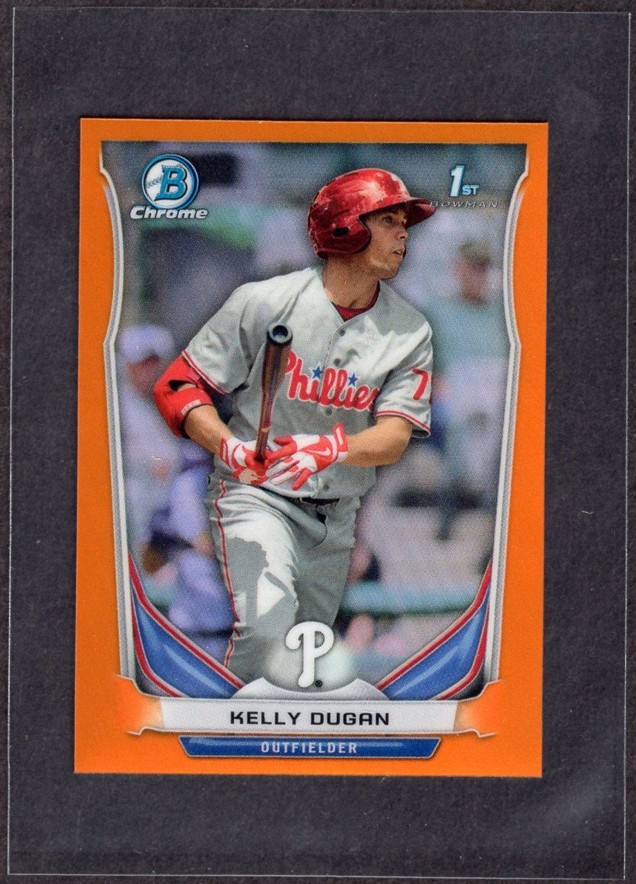 2014 Bowman Chrome #6 Kelly Dugan 1st Orange Mini Refractor 01/10