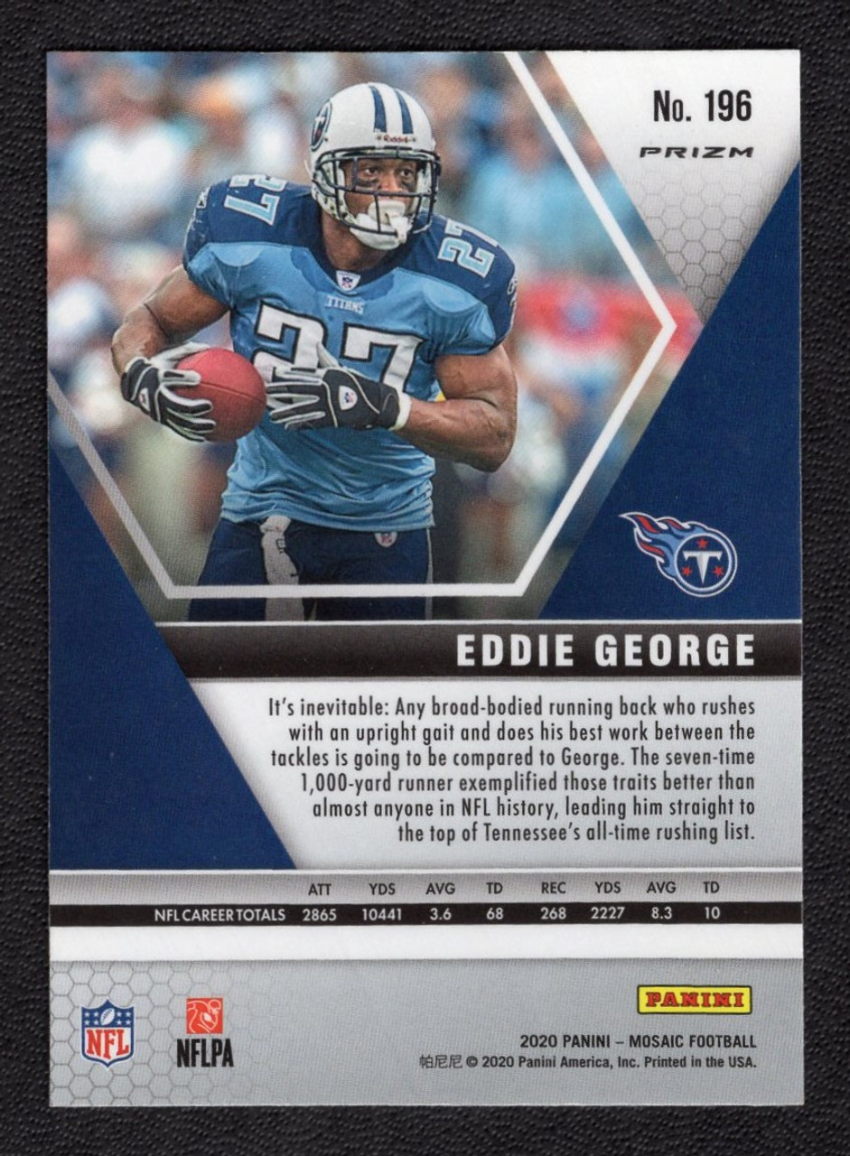 2020 Panini Mosaic #196 Eddie George Blue Reactive Prizm