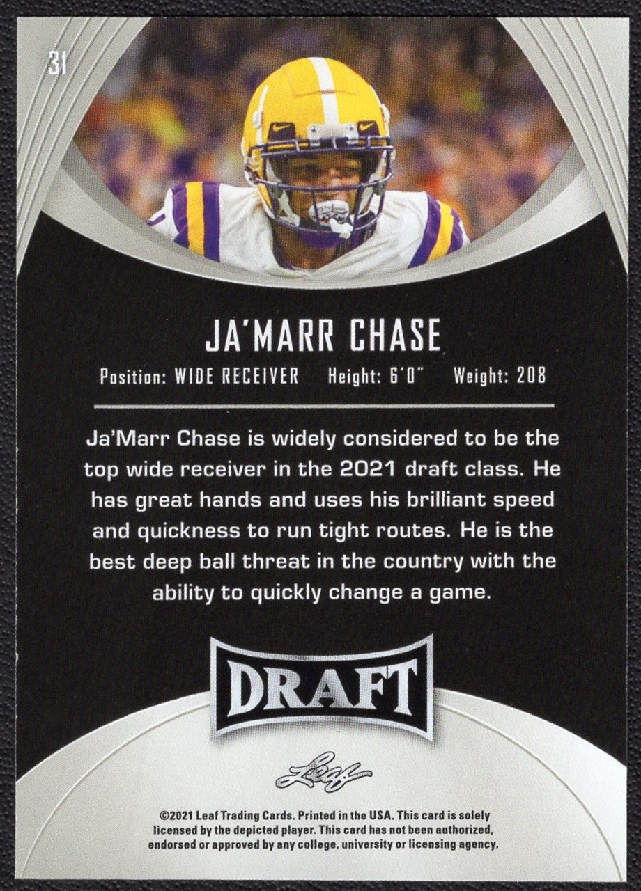 2021 Leaf Draft #31 Ja'Marr Chase XRC/Rookie (#2)