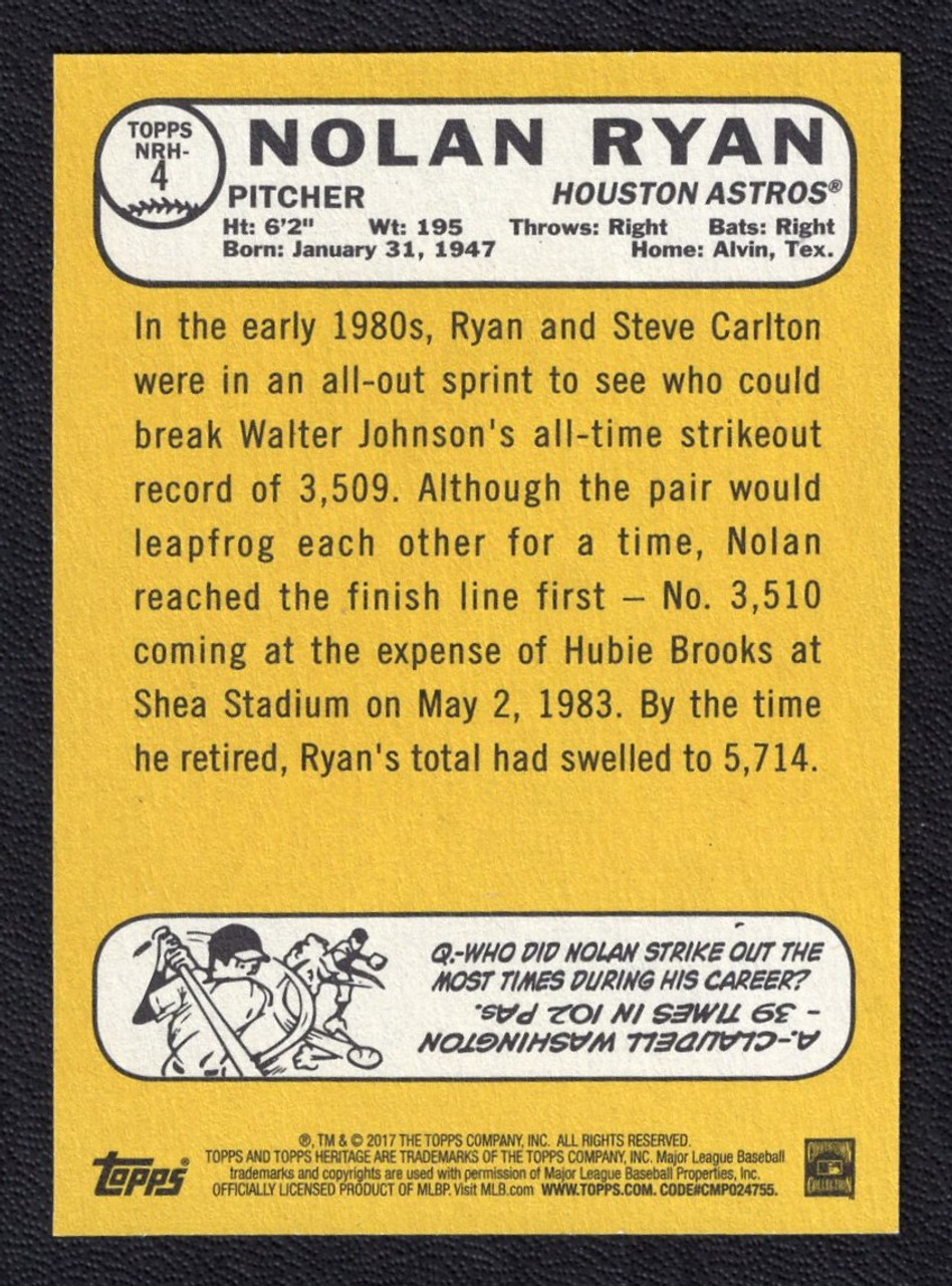 2017 Topps Heritage #NRH-4 Nolan Ryan Highlights 