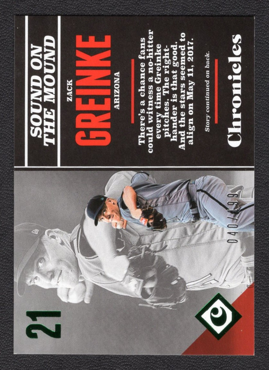 2017 Panini Chronicles #41 Zack Greinke Green Foil Parallel 040/199